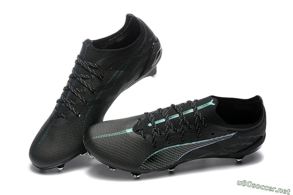 Men's Puma Ultra 5 Ultimate FG Football Boots - Black/Jade/White 6