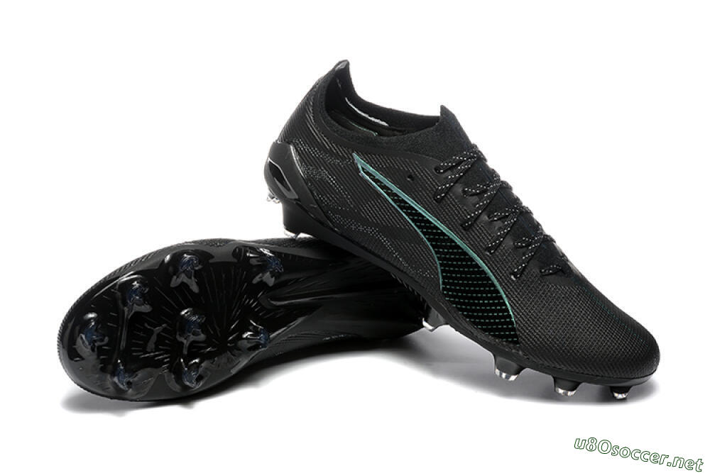 Men's Puma Ultra 5 Ultimate FG Football Boots - Black/Jade/White 4