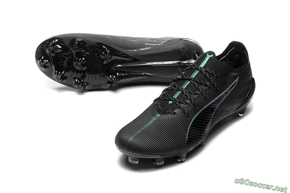 Men's Puma Ultra 5 Ultimate FG Football Boots - Black/Jade/White 3