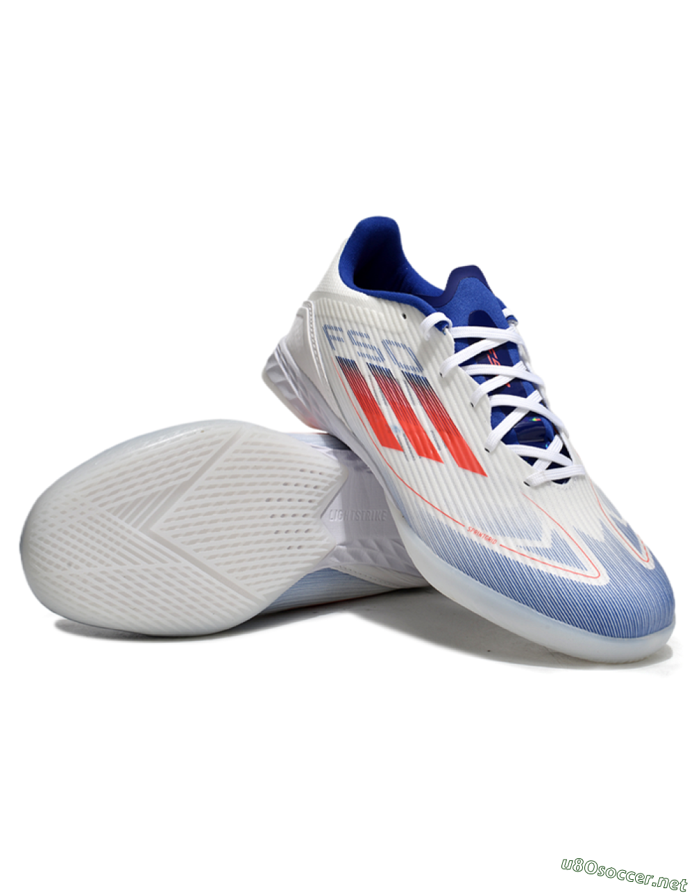 Unisex Adidas F50 Elite IC Football Shoes - Blue/White/Red 3
