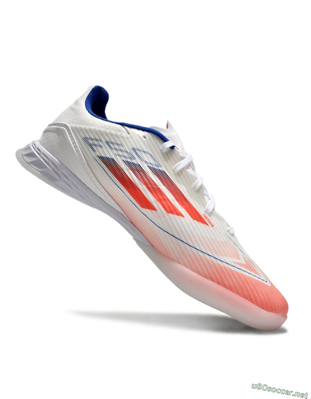 Unisex Adidas F50 Elite IC Football Shoes - White/Red/Blue 4
