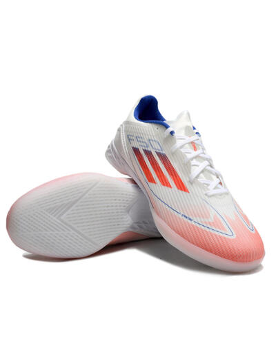 Unisex Adidas F50 Elite IC Football Shoes - White/Red/Blue