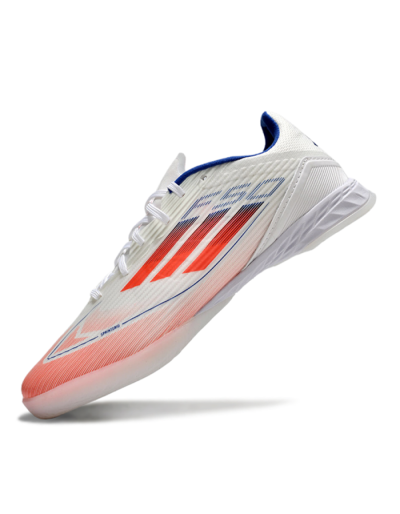 Unisex Adidas F50 Elite IC Football Shoes - White/Red/Blue