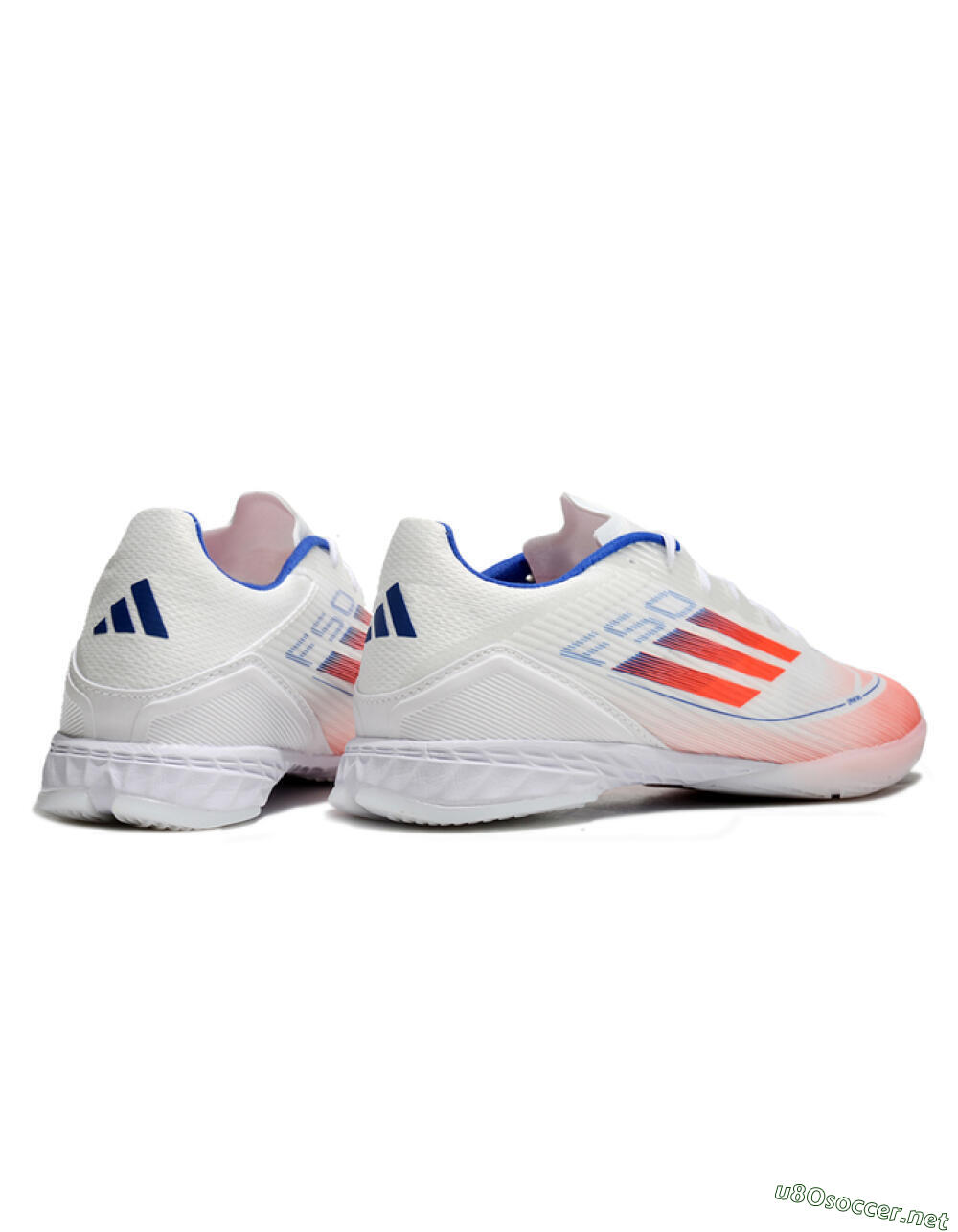 Unisex Adidas F50 Elite IC Football Shoes - White/Red/Blue 6