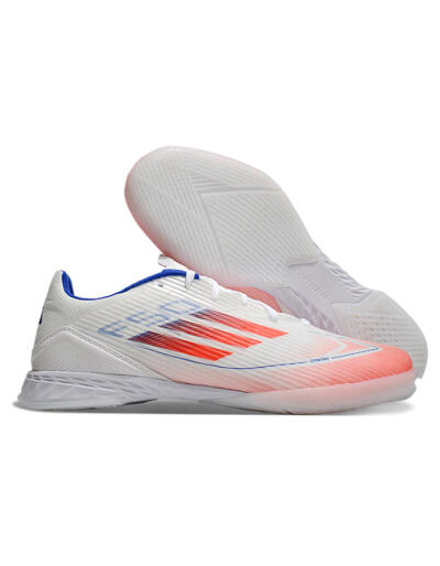Unisex Adidas F50 Elite IC Football Shoes - White/Red/Blue