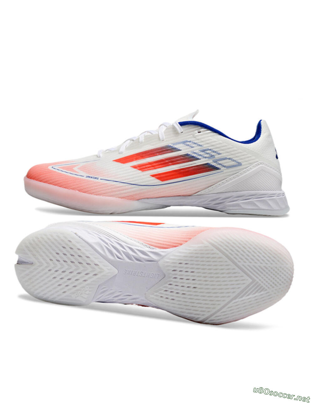 Unisex Adidas F50 Elite IC Football Shoes - White/Red/Blue 1