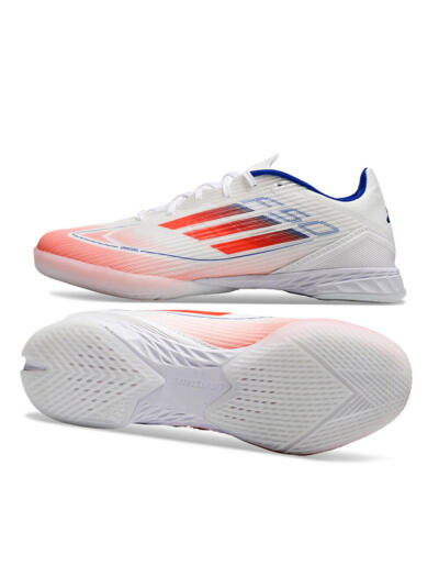 Unisex Adidas F50 Elite IC Football Shoes - White/Red/Blue