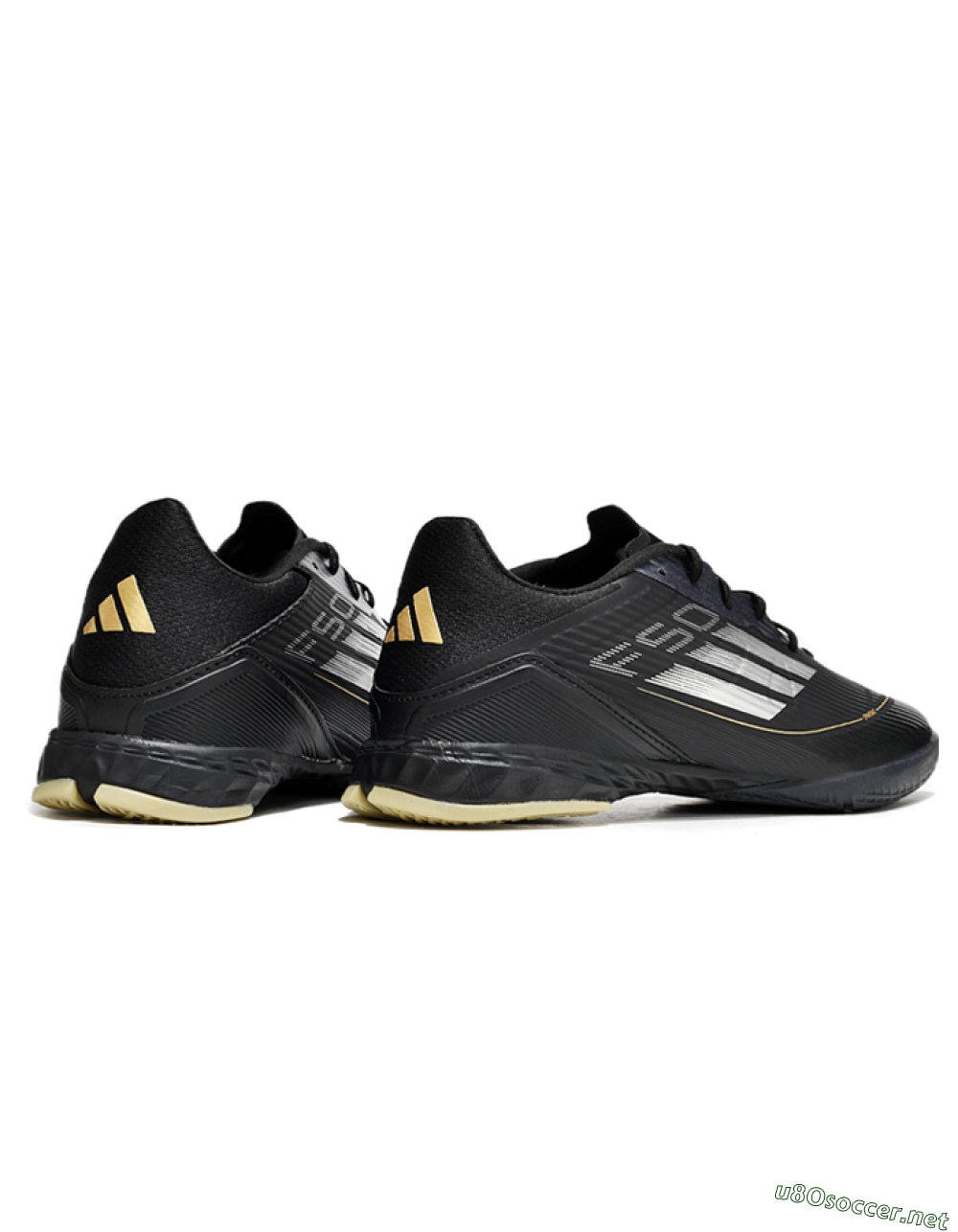Unisex Adidas F50 Elite IC Football Shoes - Black/White/Gold 6