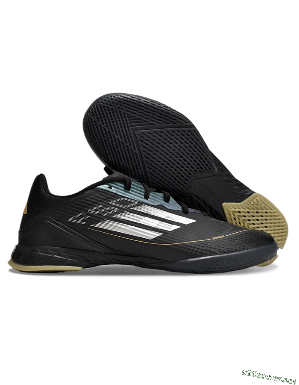 Unisex Adidas F50 Elite IC Football Shoes - Black/White/Gold 2