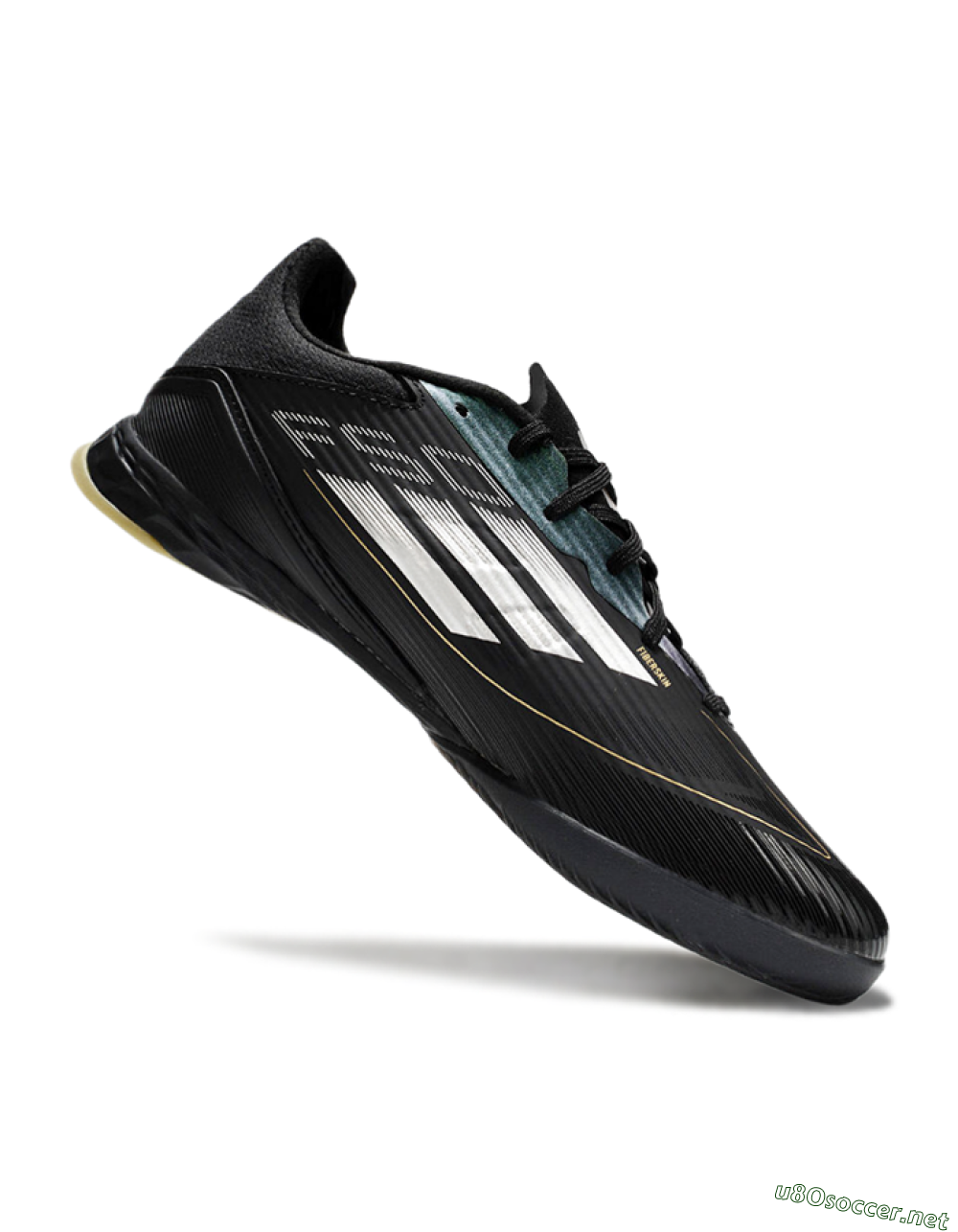 Unisex Adidas F50 Elite IC Football Shoes - Black/White/Gold 4