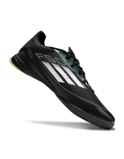 Unisex Adidas F50 Elite IC Football Shoes - Black/White/Gold
