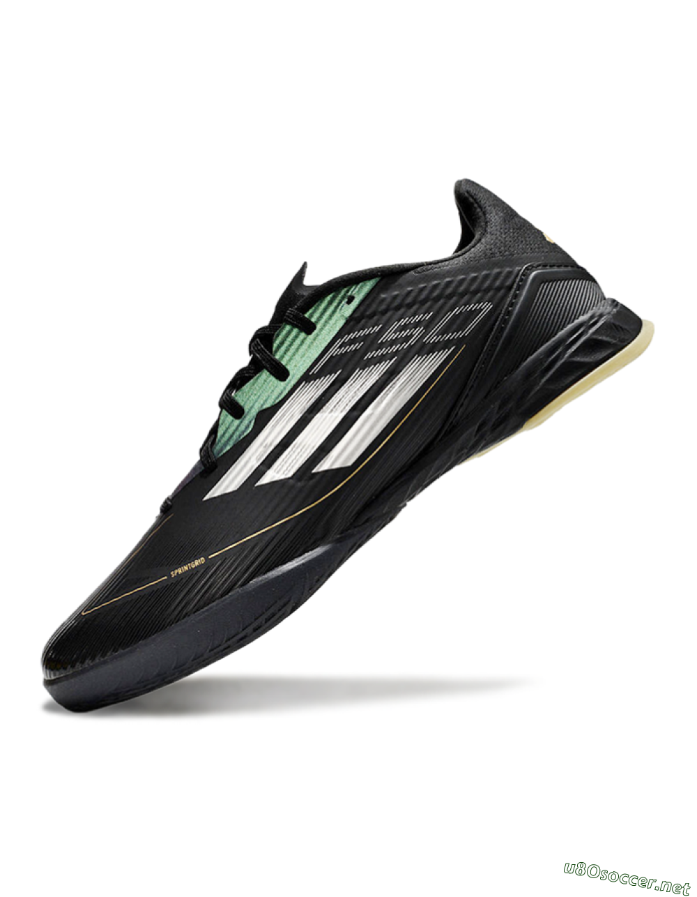 Unisex Adidas F50 Elite IC Football Shoes - Black/White/Gold 5
