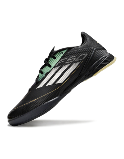 Unisex Adidas F50 Elite IC Football Shoes - Black/White/Gold