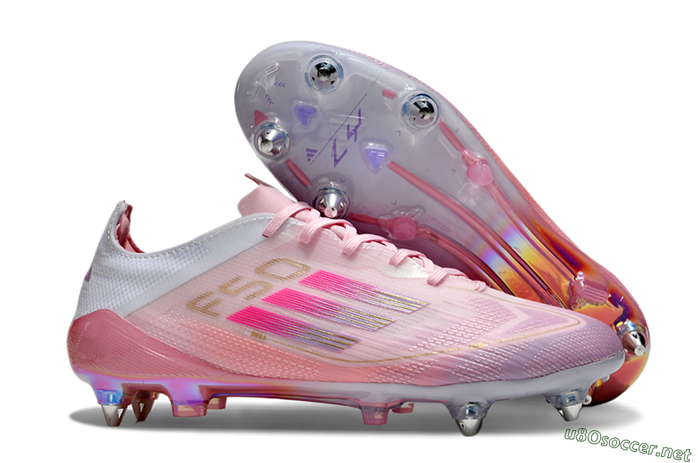 Men's Adidas F50 Elite 304 SG Football Boots - Pink/Gold/White 2