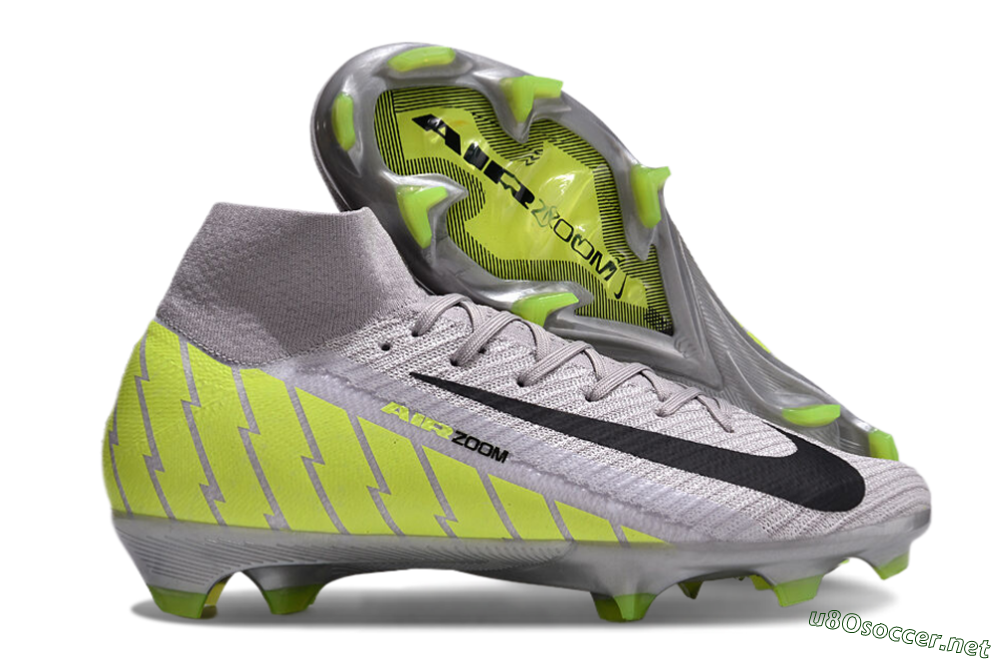 Unisex Nike Air Zoom Mercurial Superfly 10 Elite FG Football Boots - Grey/Black/Yellow 2