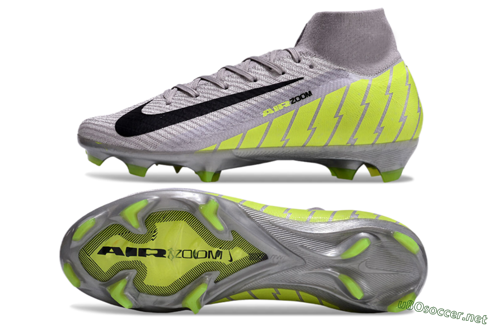Unisex Nike Air Zoom Mercurial Superfly 10 Elite FG Football Boots - Grey/Black/Yellow 1