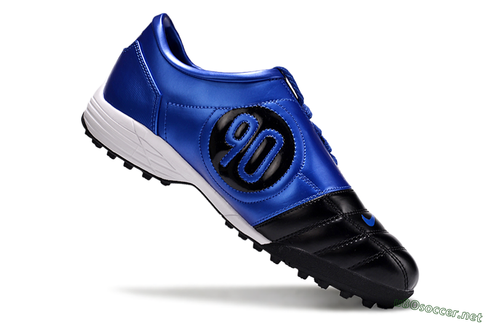Men's Nike Total 90 II TF Football Shoes - Black/Blue/White 4