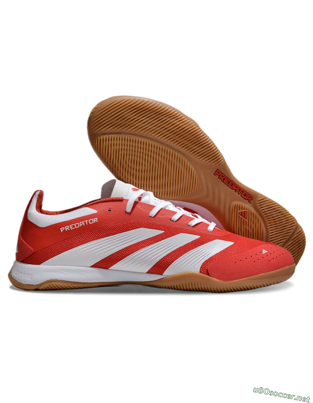Unisex Adidas Predator 24 Elite IC Football Shoes - Red/White/Brown 2