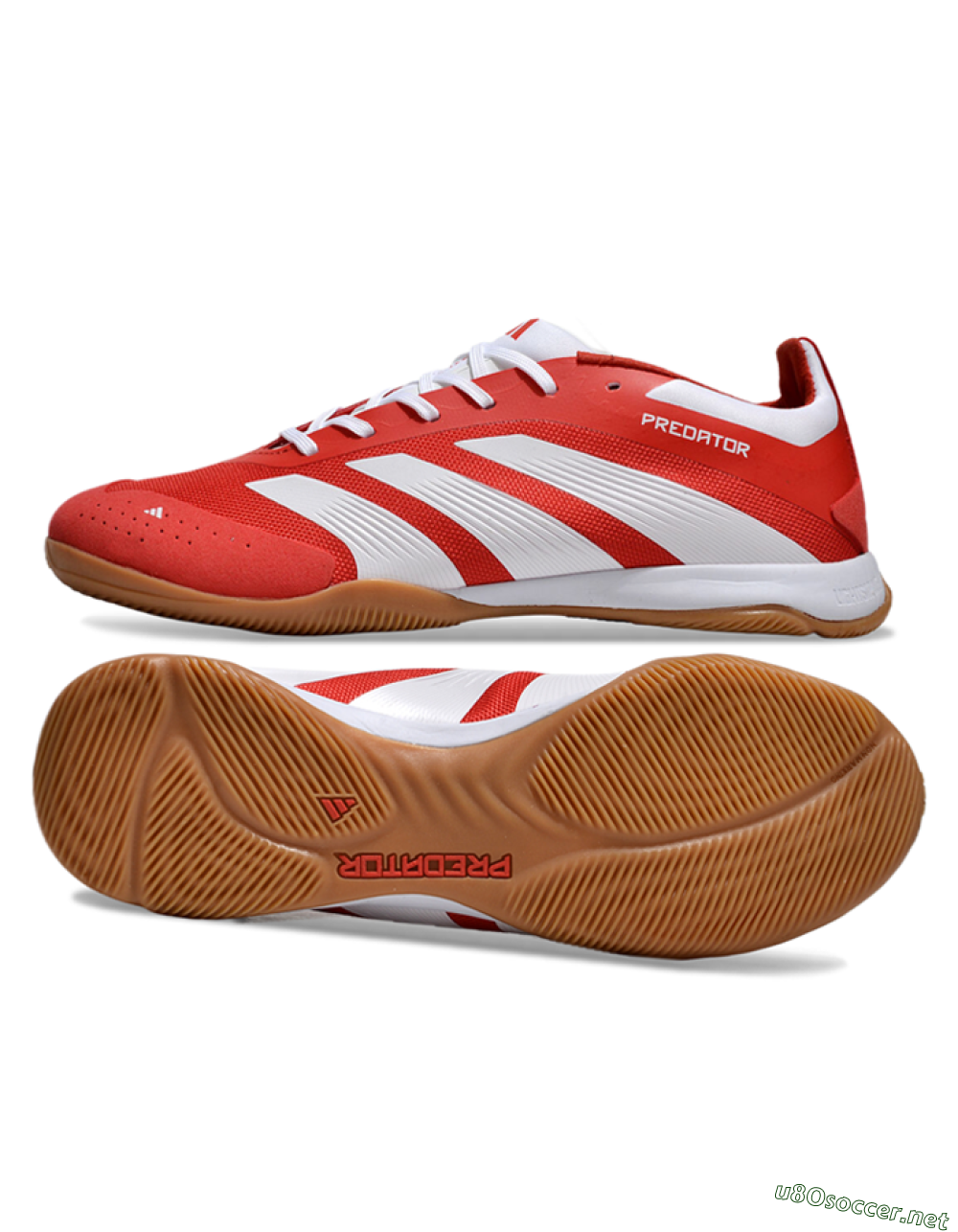 Unisex Adidas Predator 24 Elite IC Football Shoes - Red/White/Brown 1