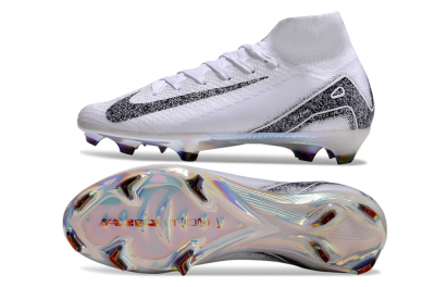 Men's Nike Air Zoom Mercurial Superfly 10 Elite FG Football Boots - White/Black/Grey
