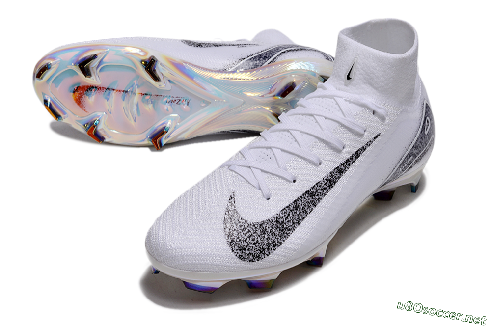 Men's Nike Air Zoom Mercurial Superfly 10 Elite FG Football Boots - White/Black/Grey 3
