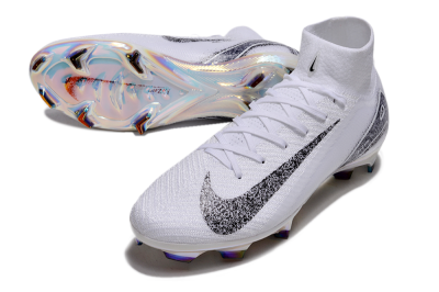 Men's Nike Air Zoom Mercurial Superfly 10 Elite FG Football Boots - White/Black/Grey