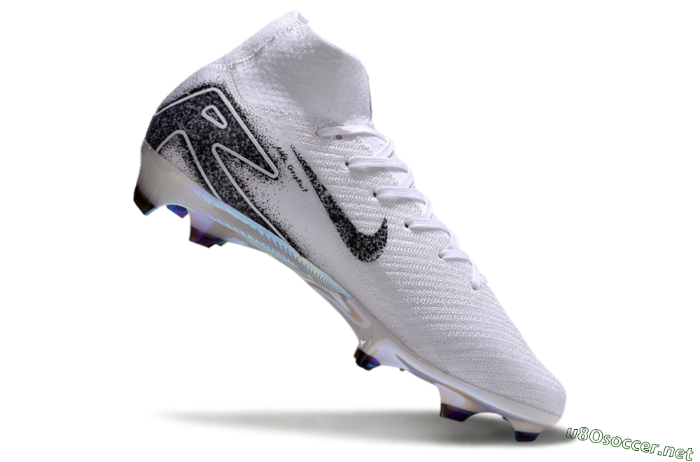 Men's Nike Air Zoom Mercurial Superfly 10 Elite FG Football Boots - White/Black/Grey 4