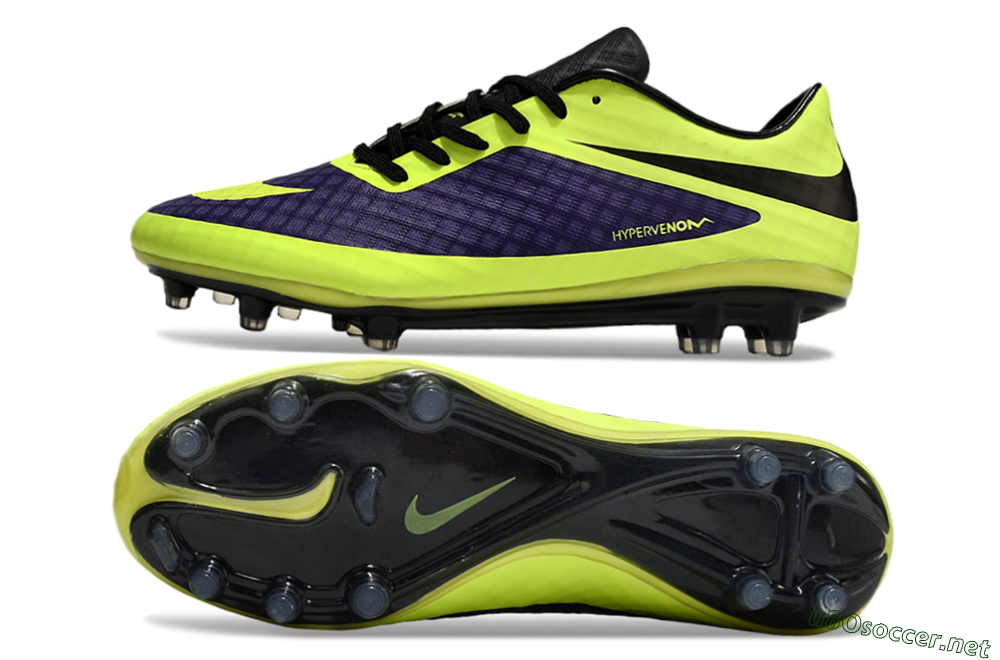 Men's Nike Hypervenom Phantom FG Football Boots - Purple/Yellow/Black 1