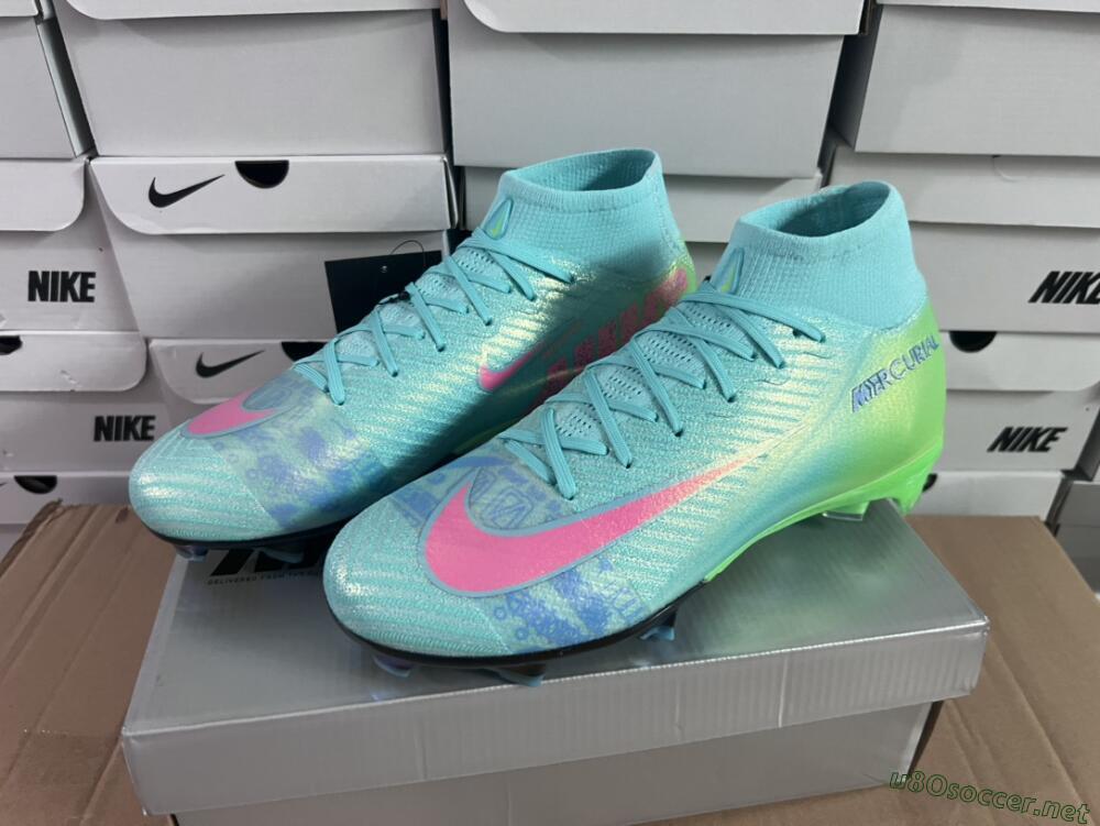 Men's Nike Air Zoom Mercurial Superfly 10 Elite FG Football Boots - Jade/Pink/Yellow
