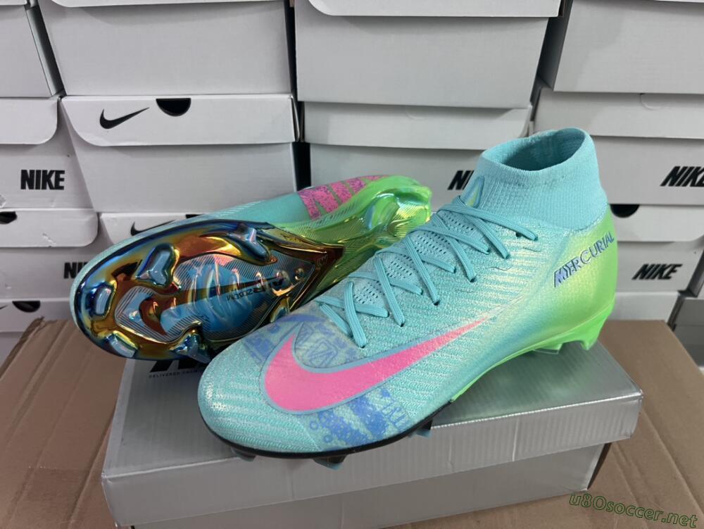Men's Nike Air Zoom Mercurial Superfly 10 Elite FG Football Boots - Jade/Pink/Yellow