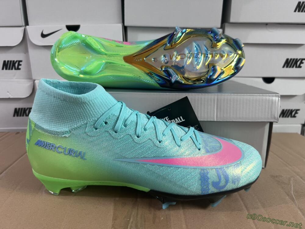 Men's Nike Air Zoom Mercurial Superfly 10 Elite FG Football Boots - Jade/Pink/Yellow