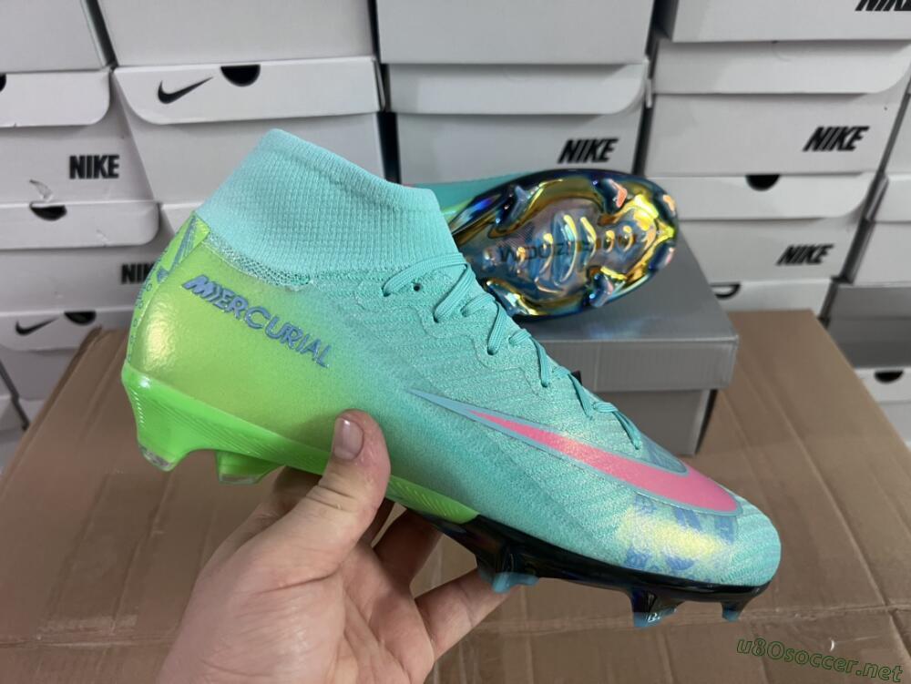 Men's Nike Air Zoom Mercurial Superfly 10 Elite FG Football Boots - Jade/Pink/Yellow
