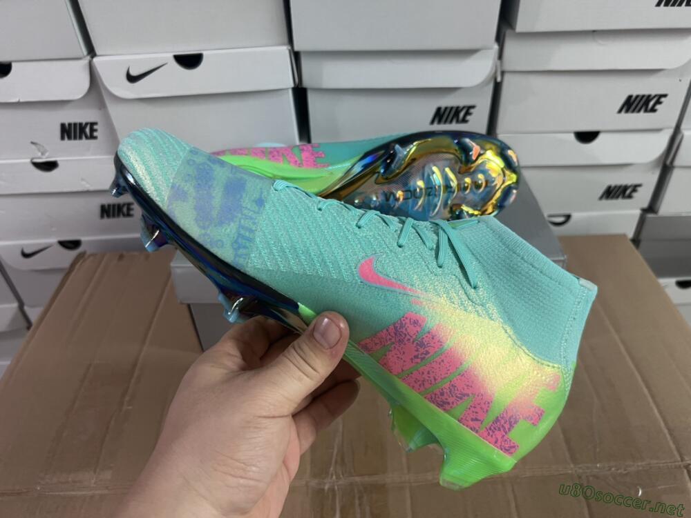 Men's Nike Air Zoom Mercurial Superfly 10 Elite FG Football Boots - Jade/Pink/Yellow
