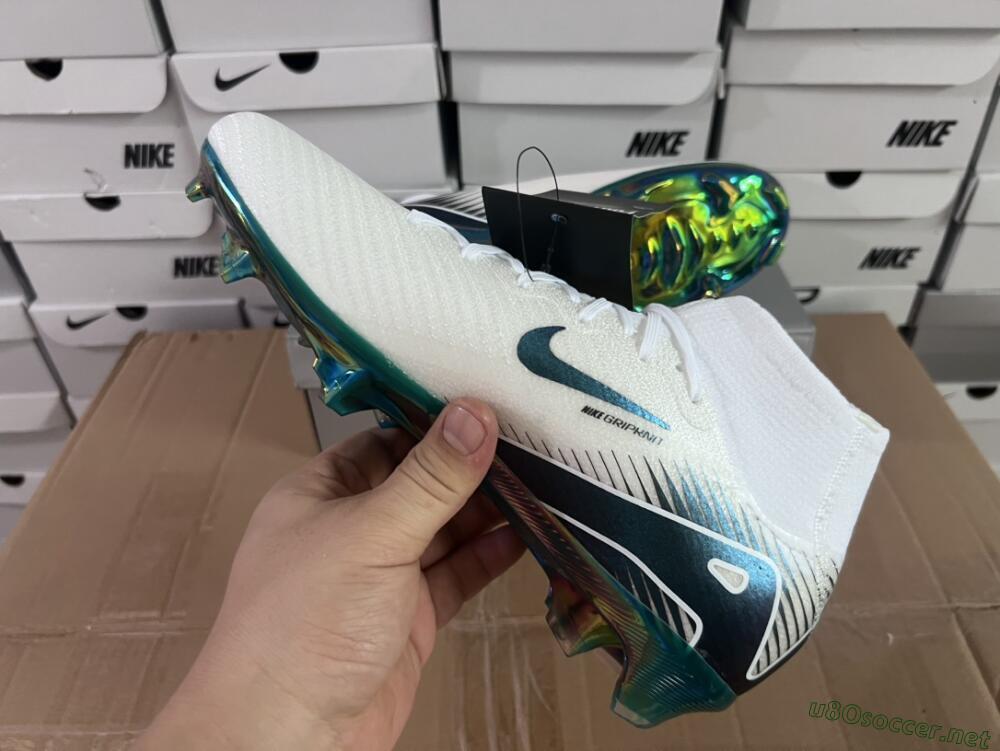 Men's Nike Air Zoom Mercurial Superfly 10 Elite FG Football Boots - White/Blue/Gold