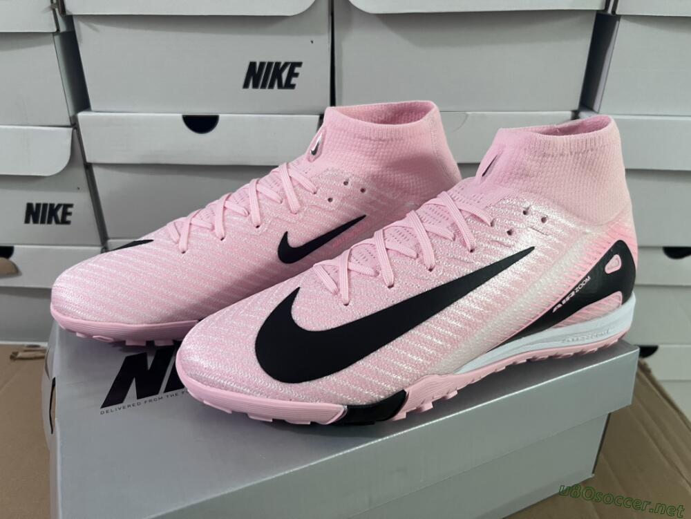 Unisex Nike Air Zoom Mercurial Superfly 10 Elite TF Football Shoes - Pink/White/Black