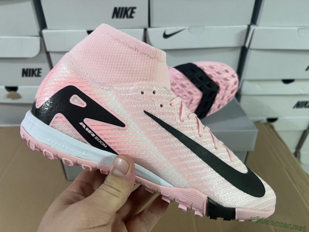Unisex Nike Air Zoom Mercurial Superfly 10 Elite TF Football Shoes - Pink/White/Black