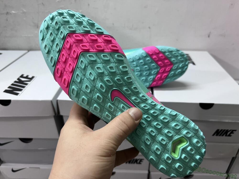 Unisex Nike Air Zoom Mercurial Superfly 10 Elite TF Football Shoes - Jade/Pink/Blue