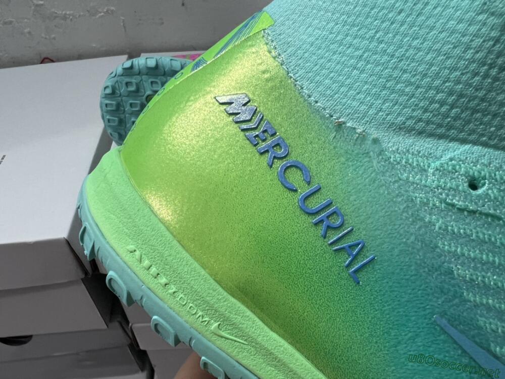 Unisex Nike Air Zoom Mercurial Superfly 10 Elite TF Football Shoes - Jade/Pink/Blue