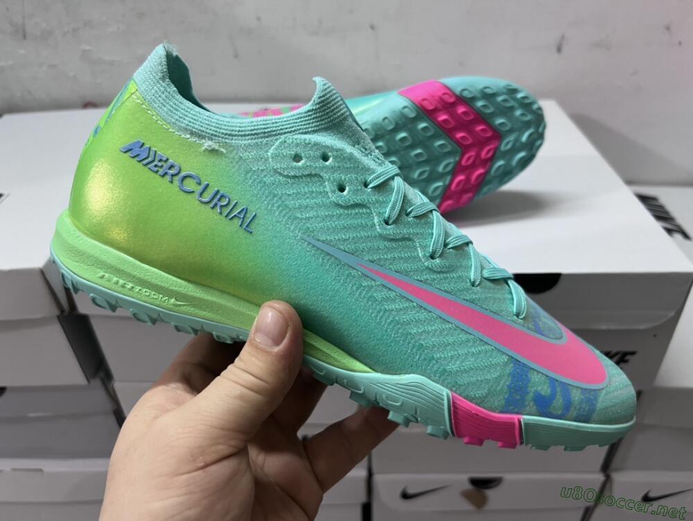 Unisex Nike Air Zoom Mercurial Vapor 16 Elite TF Football Shoes - Jade/Pink/Blue