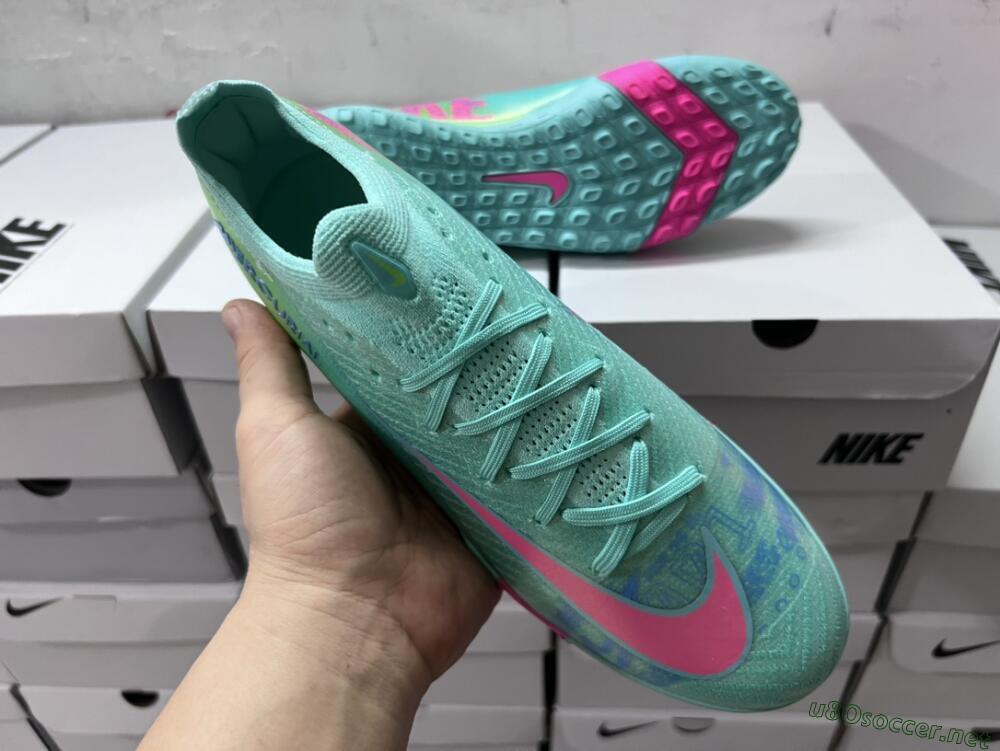 Unisex Nike Air Zoom Mercurial Vapor 16 Elite TF Football Shoes - Jade/Pink/Blue