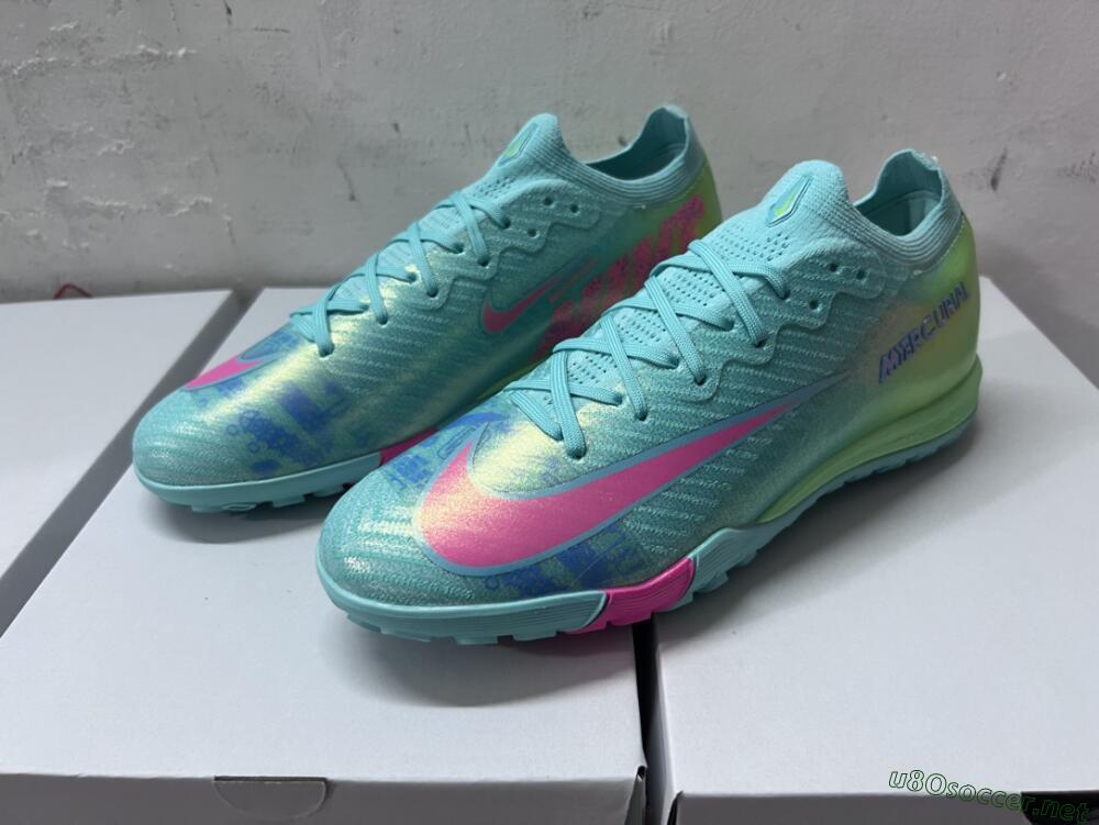 Unisex Nike Air Zoom Mercurial Vapor 16 Elite TF Football Shoes - Jade/Pink/Blue