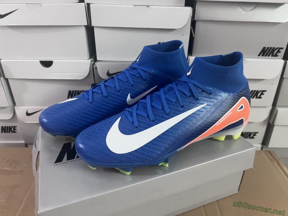 Unisex Nike Air Zoom Mercurial Superfly 10 Elite FG Football Boots - Blue/White/Orange