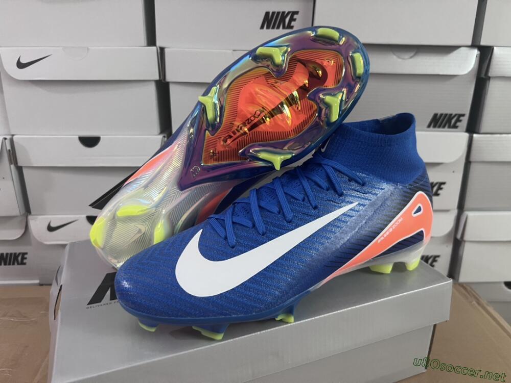 Unisex Nike Air Zoom Mercurial Superfly 10 Elite FG Football Boots - Blue/White/Orange