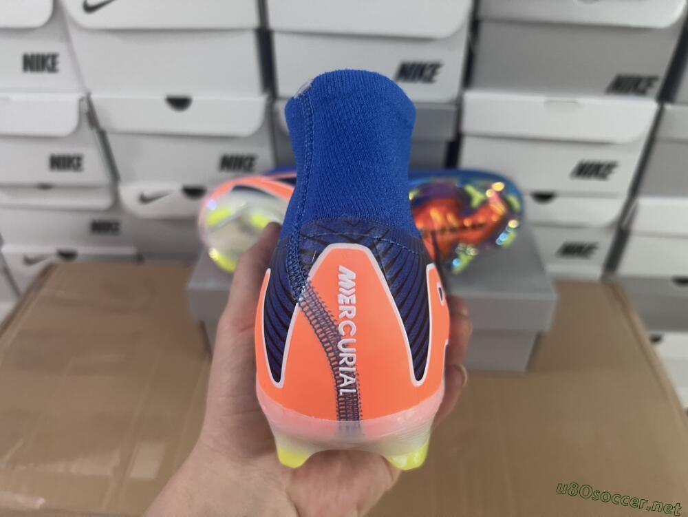 Unisex Nike Air Zoom Mercurial Superfly 10 Elite FG Football Boots - Blue/White/Orange