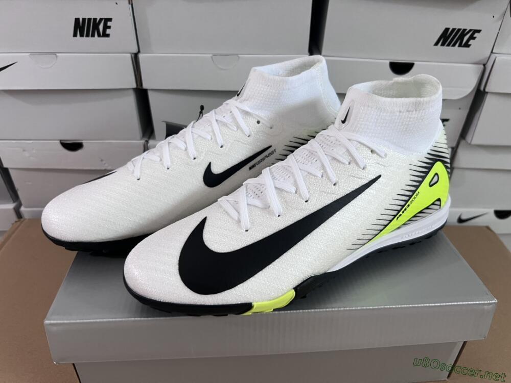 Unisex Nike Air Zoom Mercurial Superfly 10 Elite TF Football Shoes - White/Black/Yellow