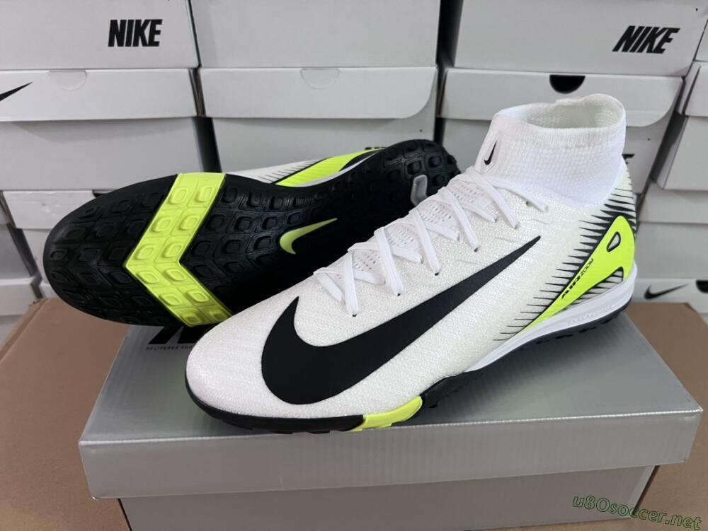 Unisex Nike Air Zoom Mercurial Superfly 10 Elite TF Football Shoes - White/Black/Yellow