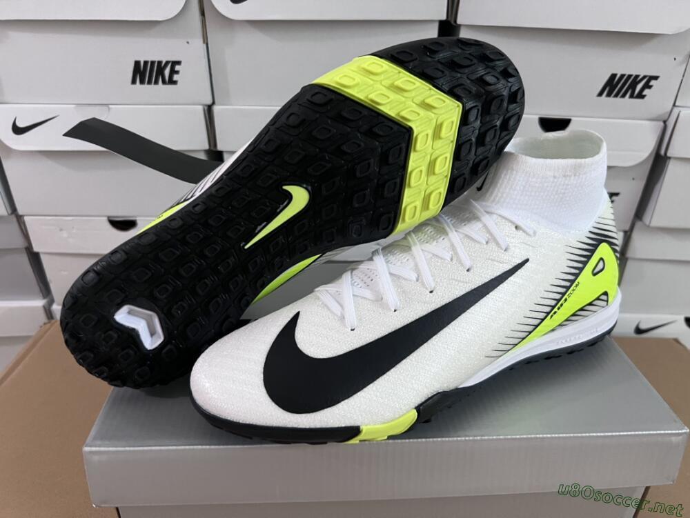 Unisex Nike Air Zoom Mercurial Superfly 10 Elite TF Football Shoes - White/Black/Yellow