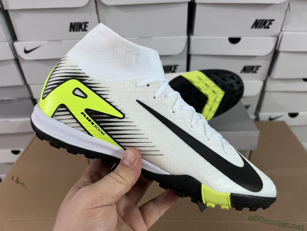 Unisex Nike Air Zoom Mercurial Superfly 10 Elite TF Football Shoes - White/Black/Yellow