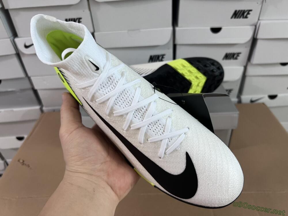 Unisex Nike Air Zoom Mercurial Superfly 10 Elite TF Football Shoes - White/Black/Yellow