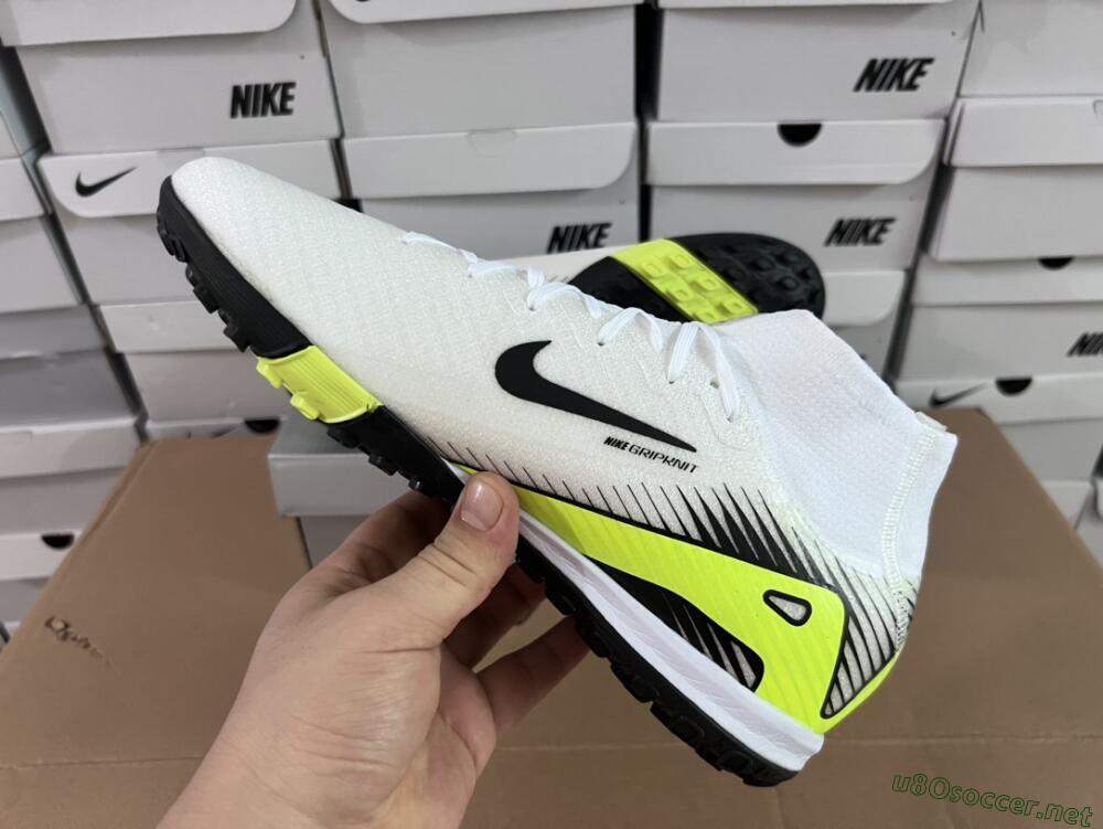 Unisex Nike Air Zoom Mercurial Superfly 10 Elite TF Football Shoes - White/Black/Yellow